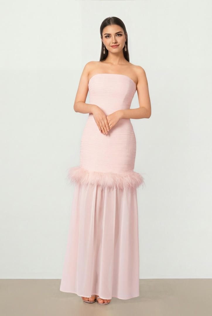 Feather Bustier Dress