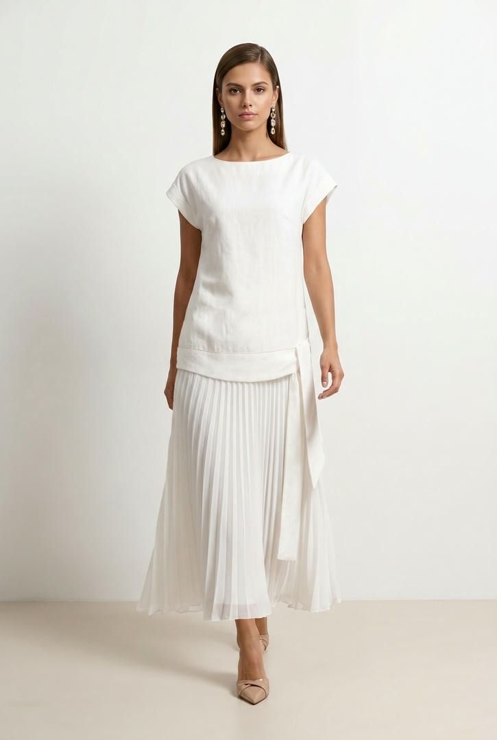 Ivory Linen Dress