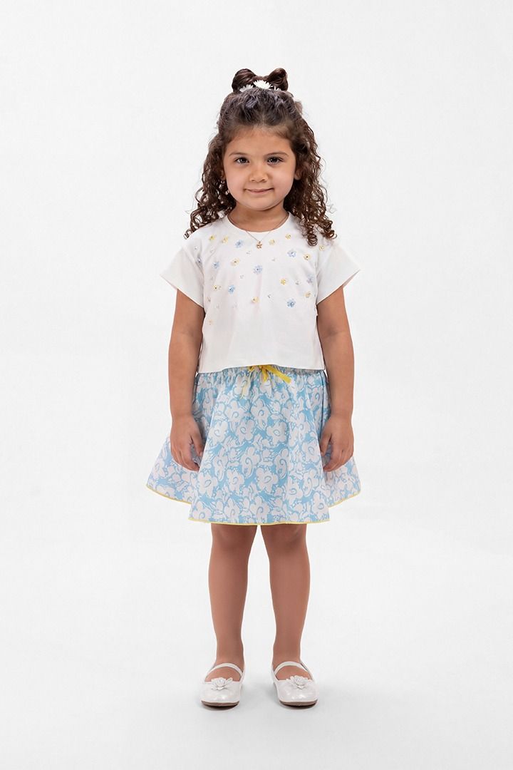 Kids Poplin Print Skirt