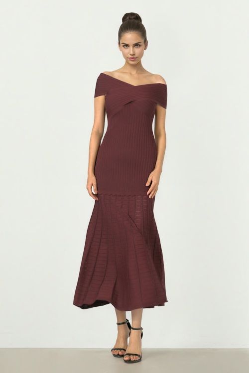 Off-Shoulder Knit Dress