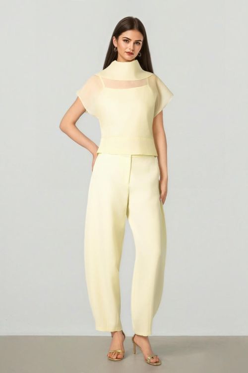 Yellow Viscose Pants