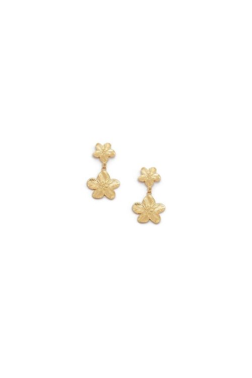 double drop flower-shaped earrings