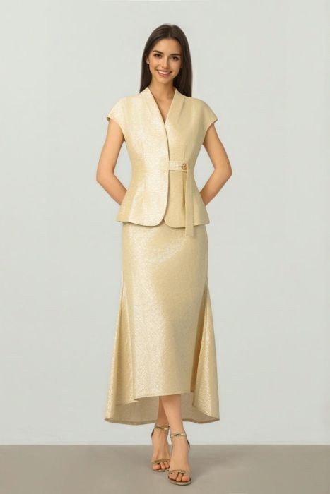 Taupe Jacquard Skirt