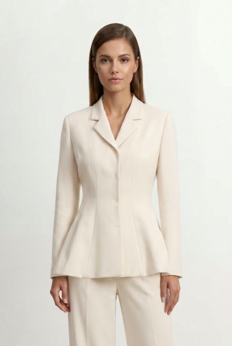 Cream Crepe Jacket