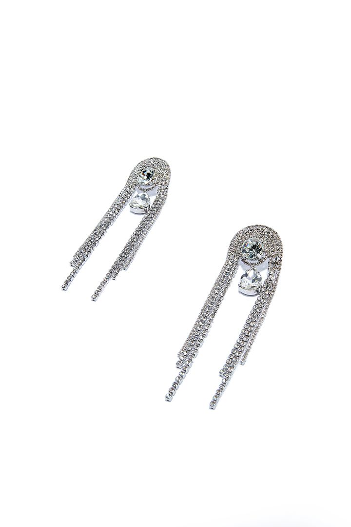 Silver fringe earrings