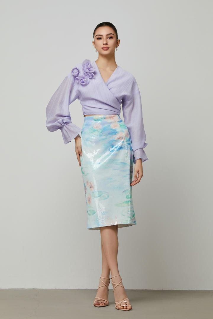 Sequins midi skirt