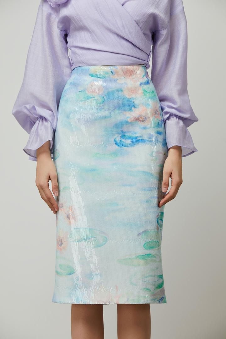 Sequins midi skirt