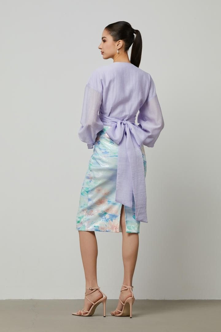 Sequins midi skirt