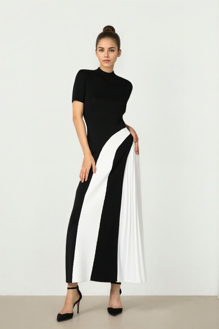 Black & White Knit Dress