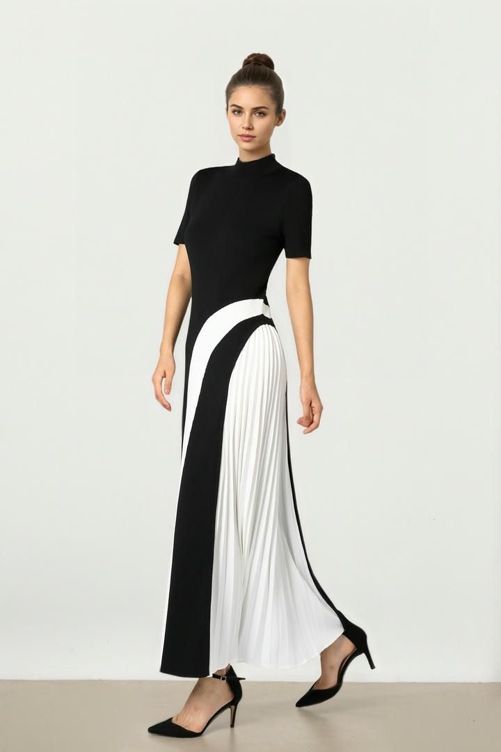 Black & White Knit Dress