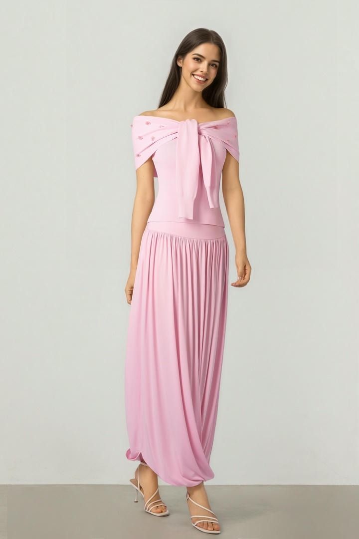 Pink Viscose Skirt