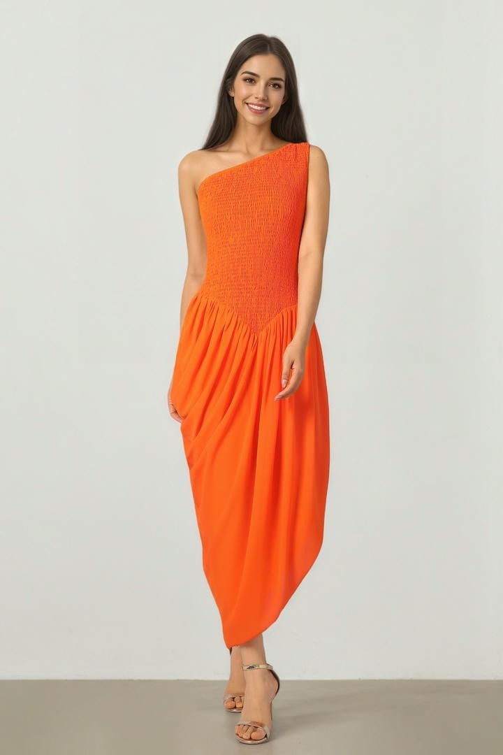 Draped Chiffon Dress