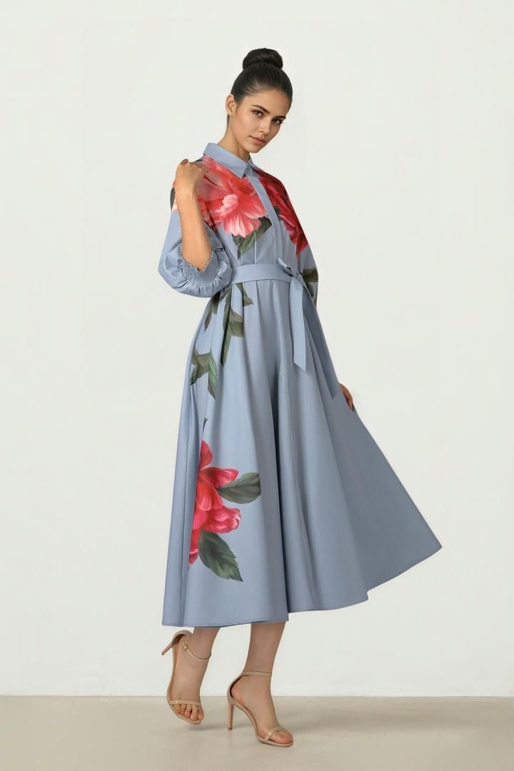 Blue Shirt Dress