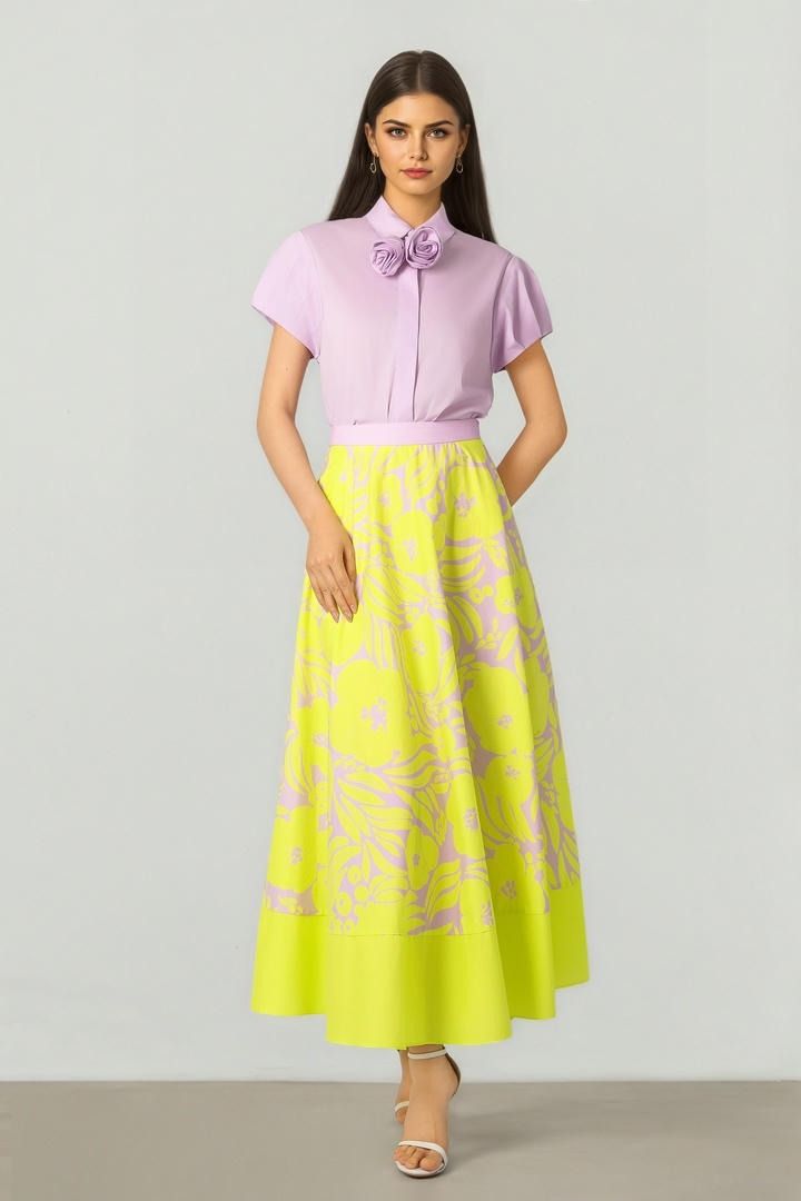 Elegant Printed Midi Skirt