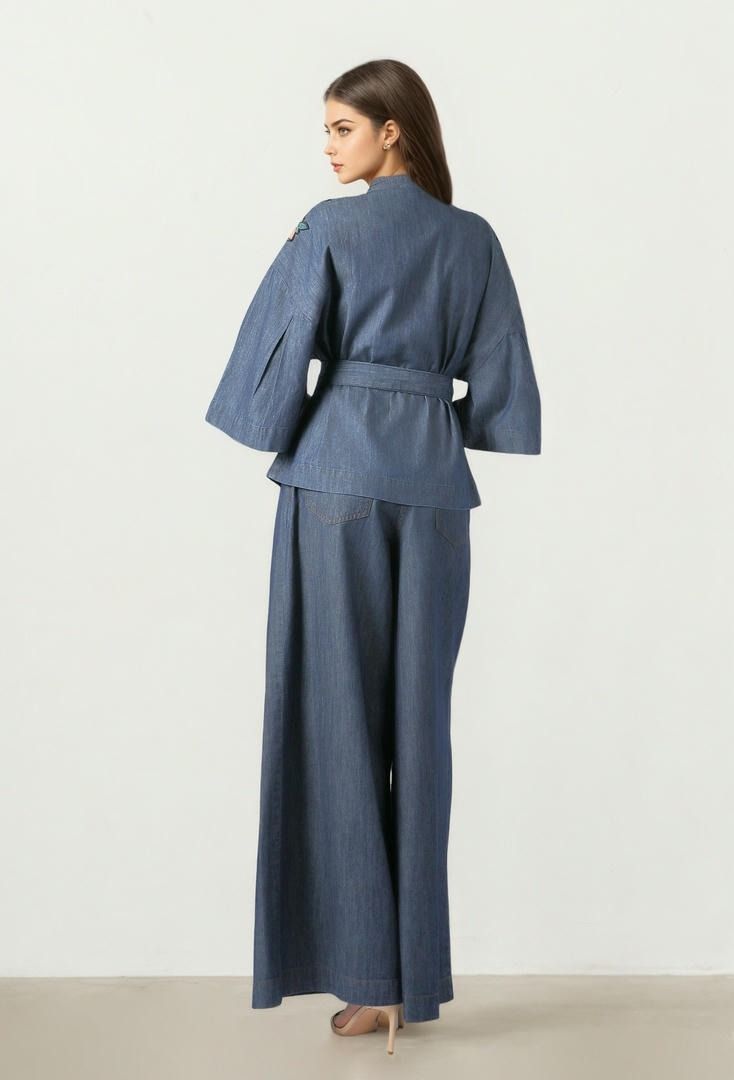 Wrap Denim Jacket