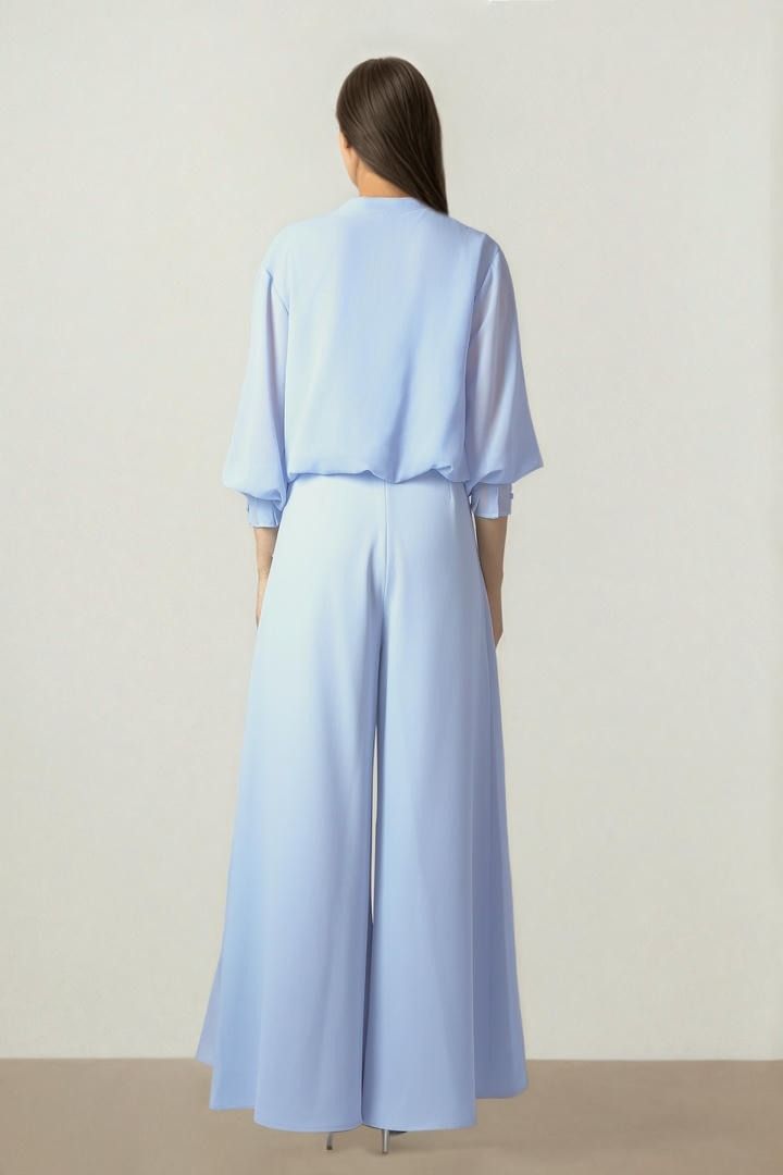 Light Blue Chiffon Top