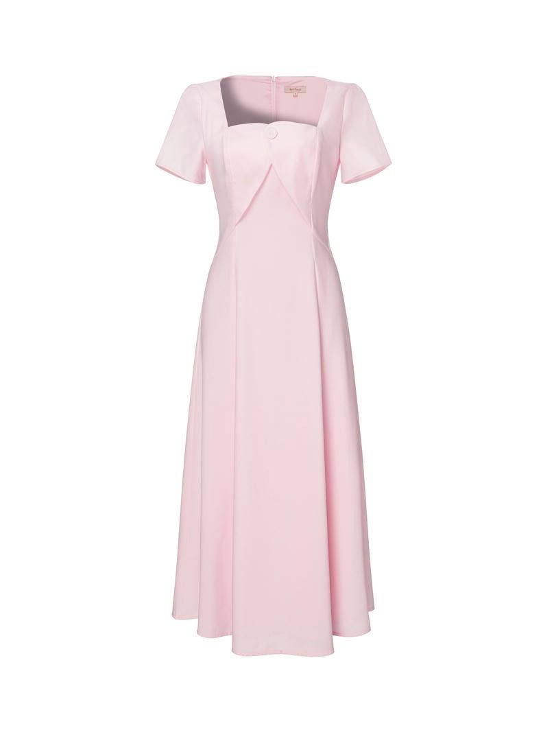 Blush Crepe Midi Dress