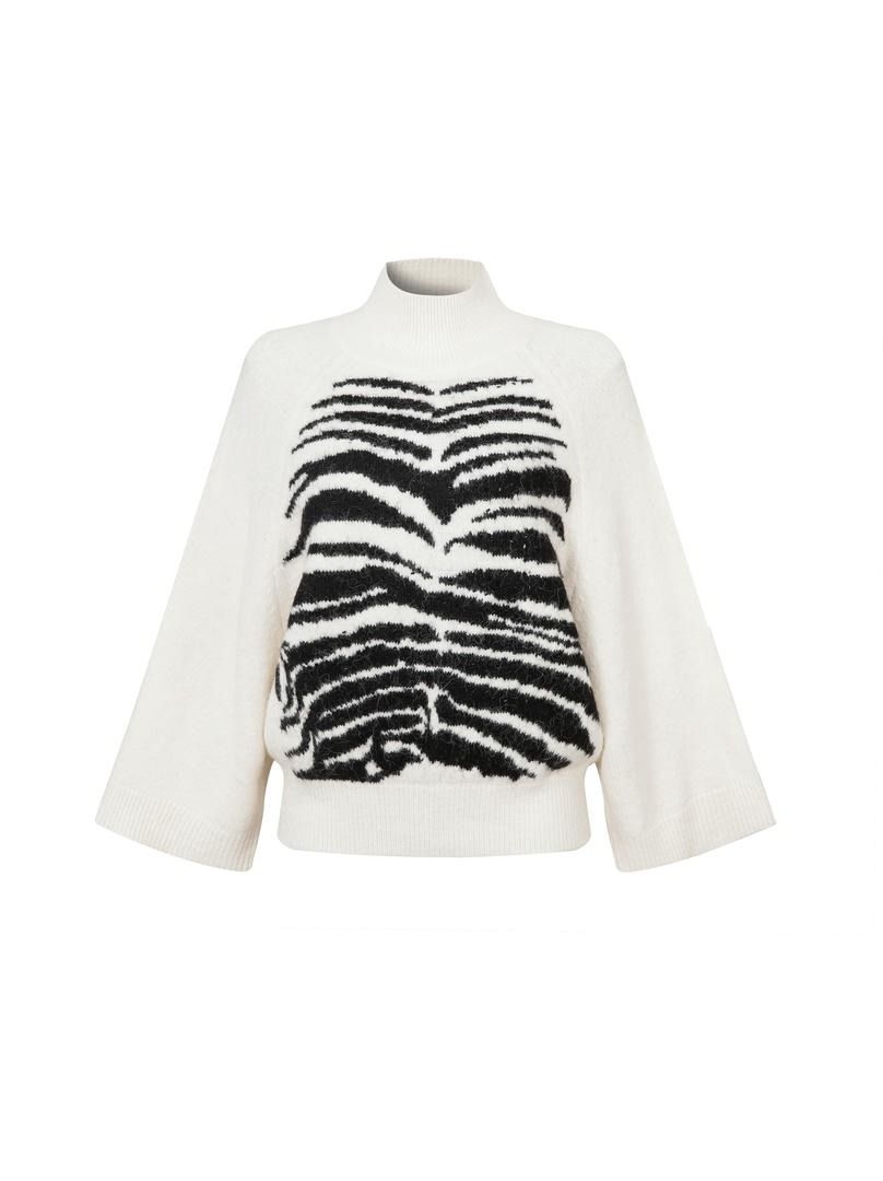 Zebra Print Knitted Pullover