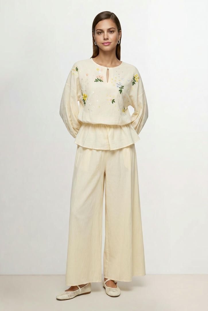 Cream Linen Pants