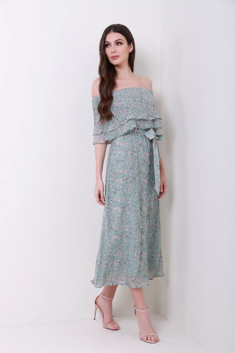 layered off shoulder dress