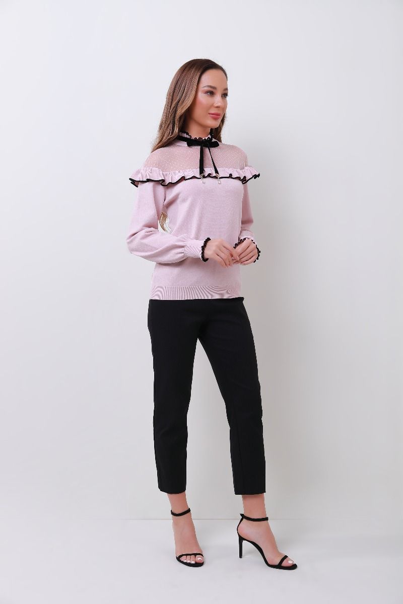 sheered shoulders sweater