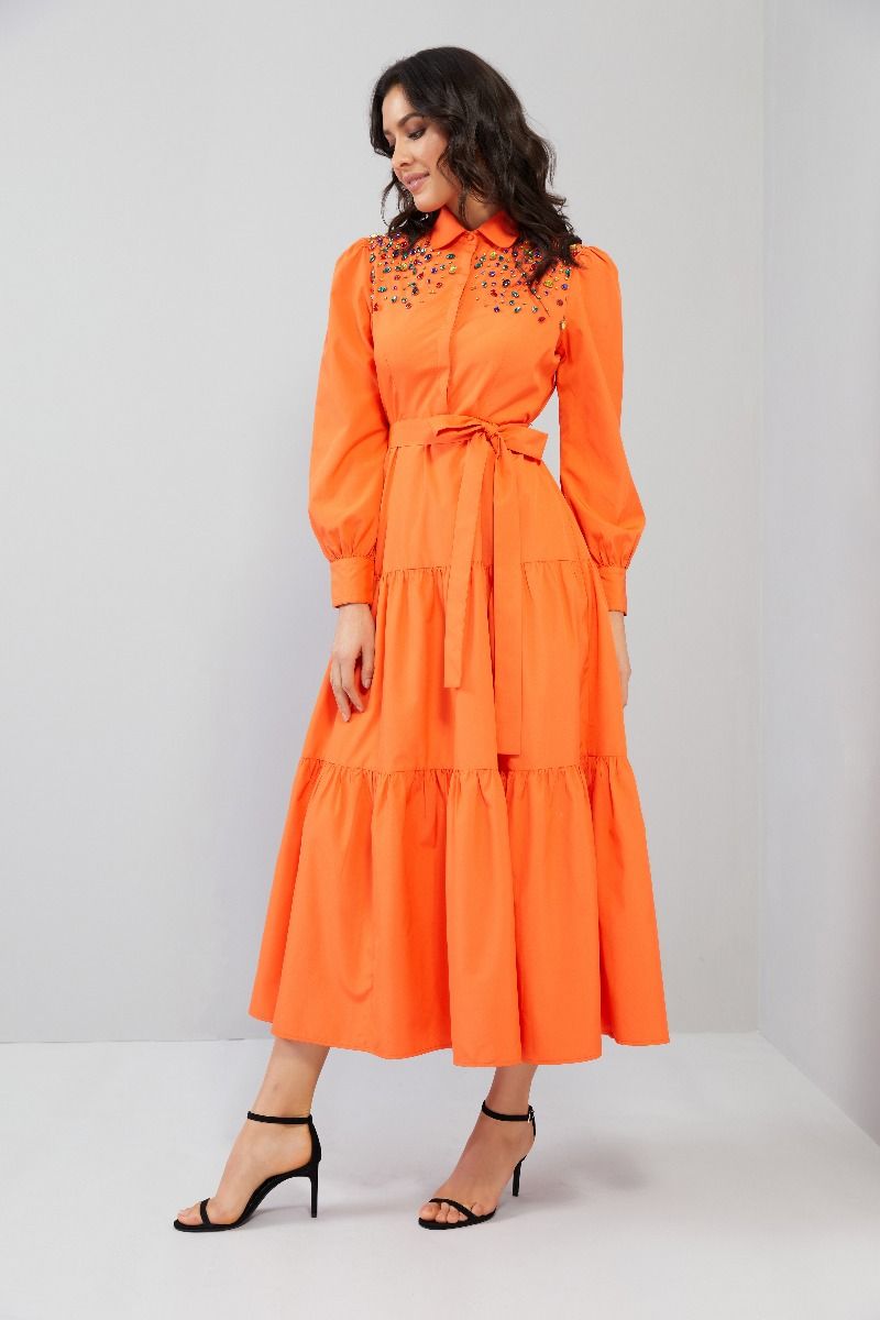 Long Ruffled Kaftan